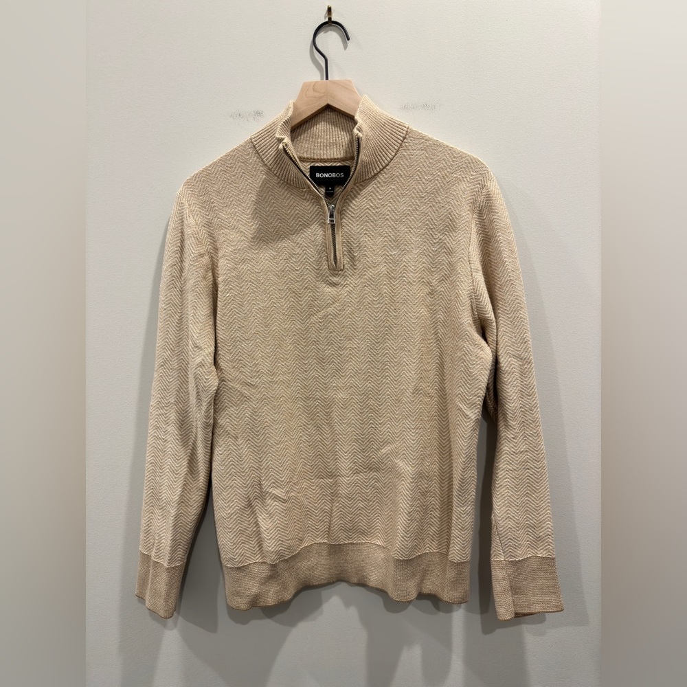 Bonobos Washable Cotton Cashmere Half-Zip Sweater (size M)